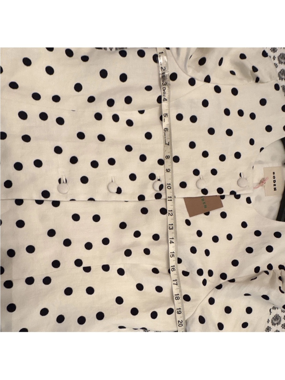 Boden Cream Blazer with Black Polka Dots - Picture 5 of 7